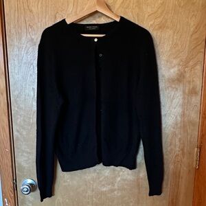 Black Women's Cashmere Button-up Cardigan Sweater